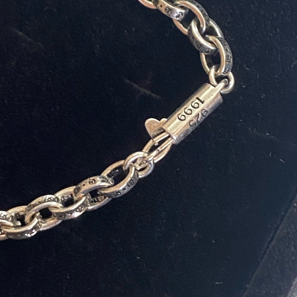 Final Price！Chrome Hearts Silver Chain Bracelet with Cross Charm - Picture 3 of 3